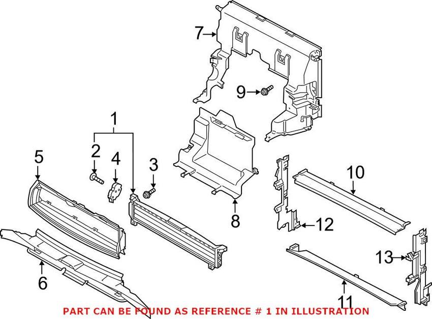 Audi Radiator Support Baffle 4KE121223 – Genuine VW/Audi