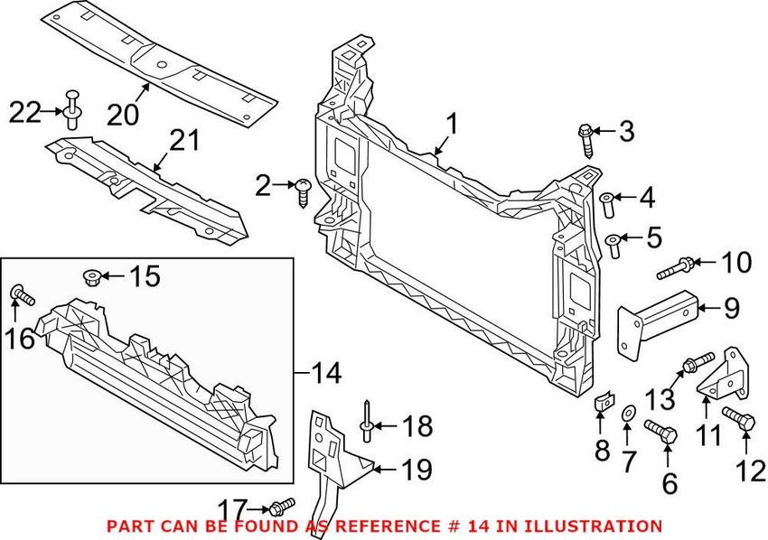 Audi Radiator Support Bracket 4KE807771 – Genuine VW/Audi