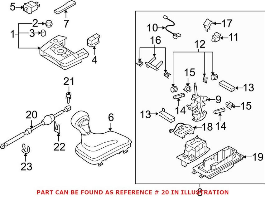 Audi Automatic Transmission Shifter Cable 4L0713265F