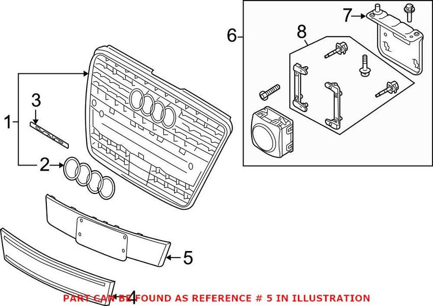 Audi License Plate Bracket – Front 4L0807285E1QP