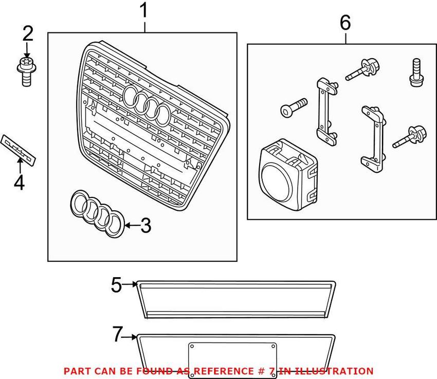 Audi License Plate Bracket 4L0807285E3FZ