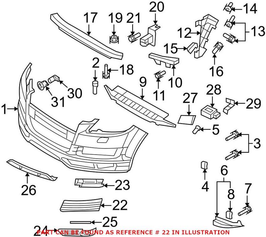 Audi Grille – Front Driver Side Outer 4L080769701C