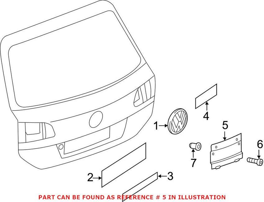 VW License Plate Bracket – Rear 4L08271139B9