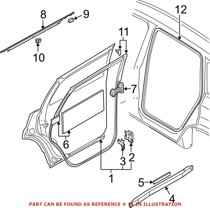 Audi Door Seal – Rear Passenger Side 4L0839912