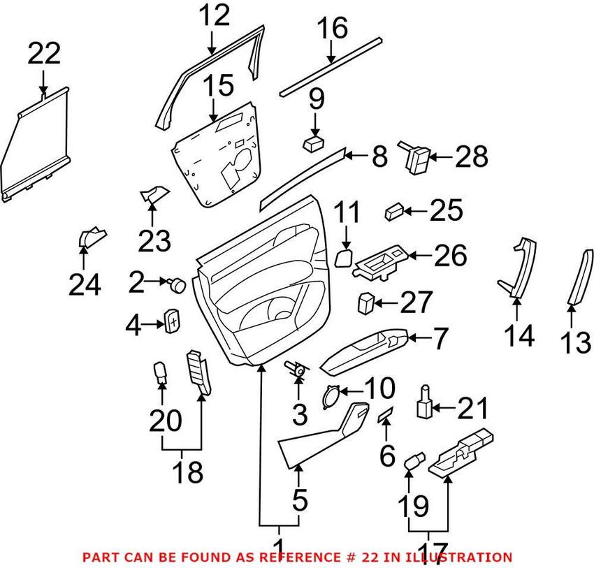 Audi Door Glass Sunshade – Rear Passenger Side 4L0861334