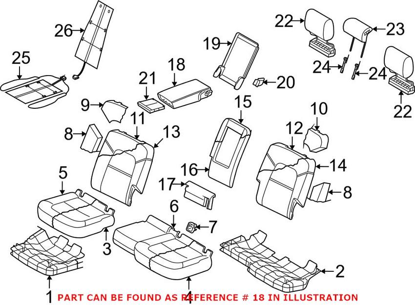 Seat Armrest – Rear (Leatherette Black)