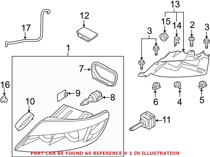 Audi Headlight Assembly – Front Driver Side 4L0941029AK