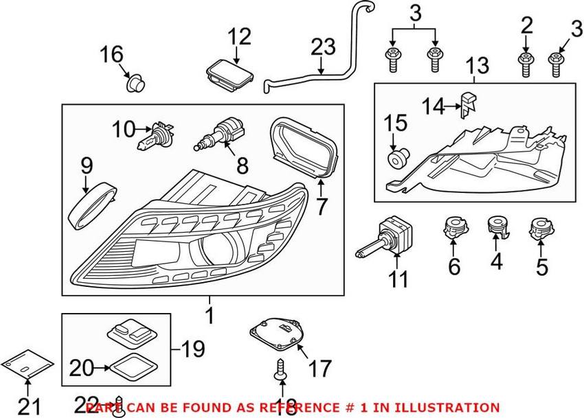 Audi Headlight Assembly – Front Driver Side 4L0941029AL