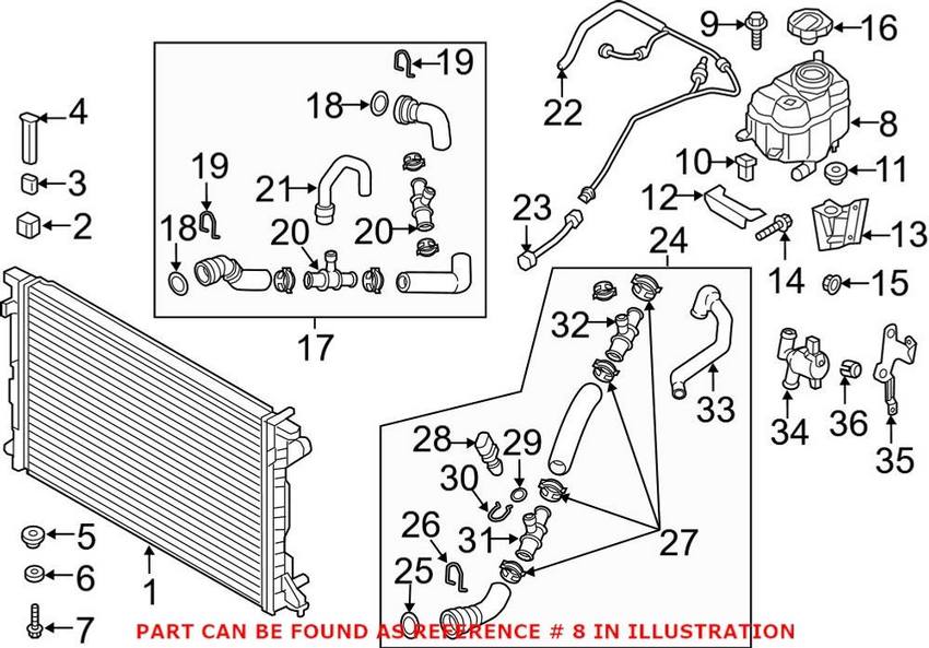 Audi Engine Coolant Reservoir 4M0121403F – Genuine VW/Audi