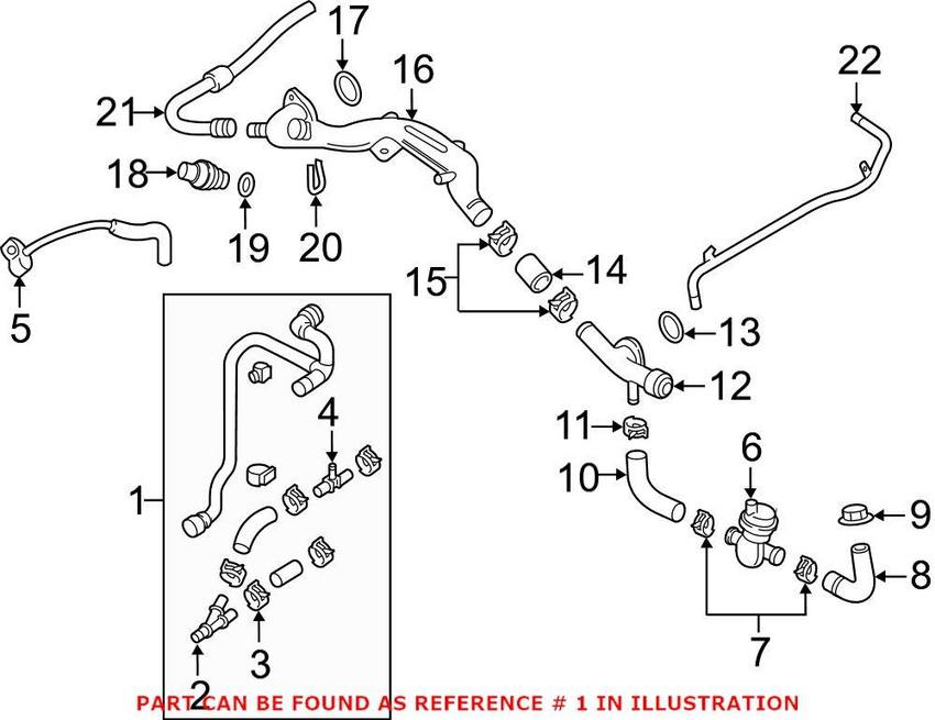 Audi Radiator Coolant Hose 4M0122109AN