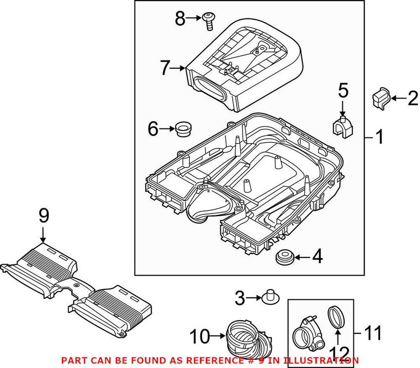 Audi Engine Air Intake Hose 4M0129510H – Genuine VW/Audi