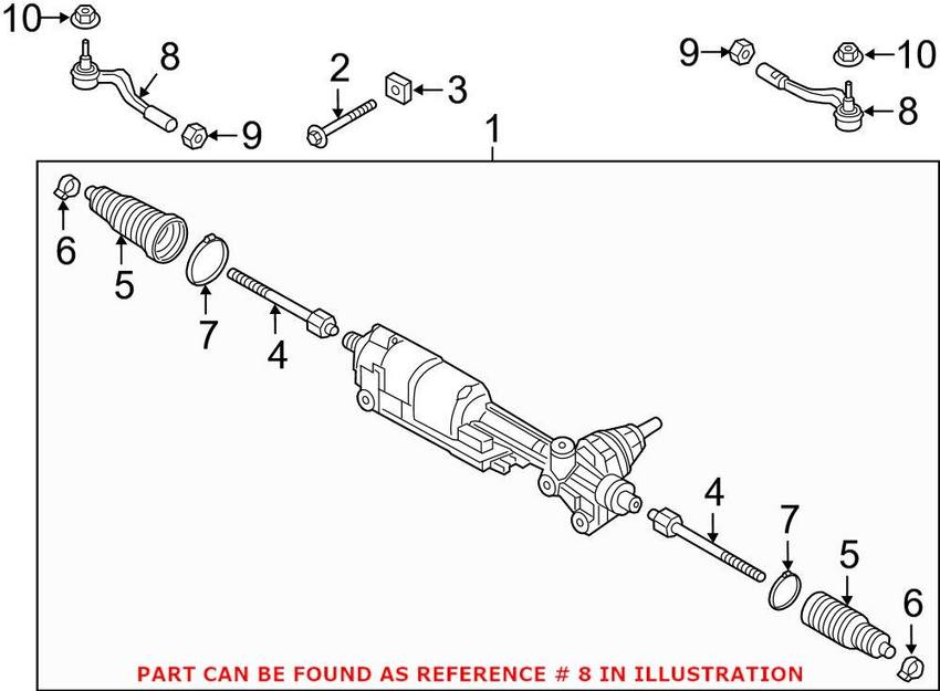 Audi Steering Tie Rod End – Driver Side Outer 4M0423811D