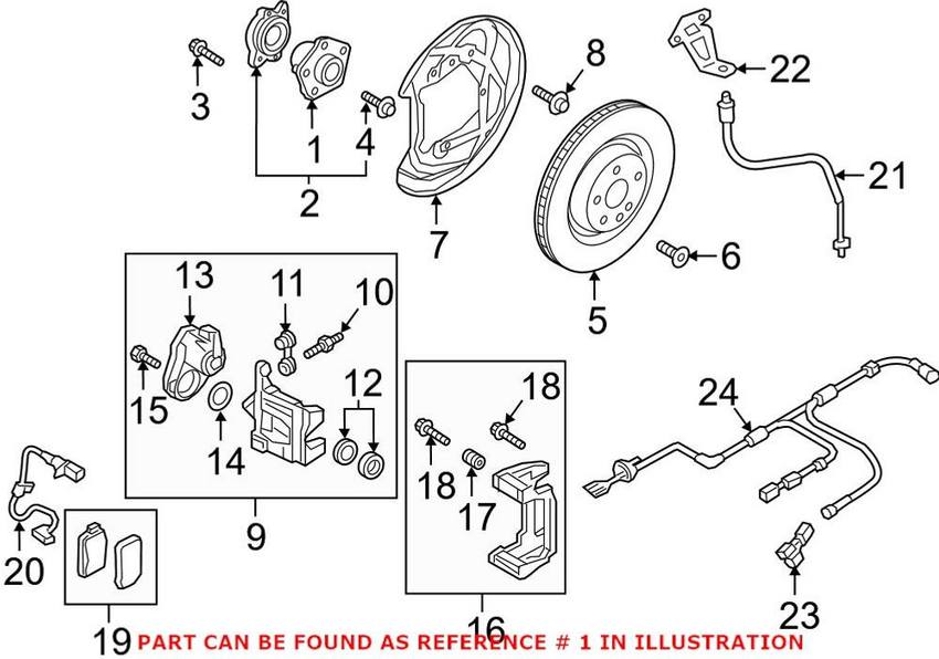 Audi Wheel Hub – Rear 4M0501652A