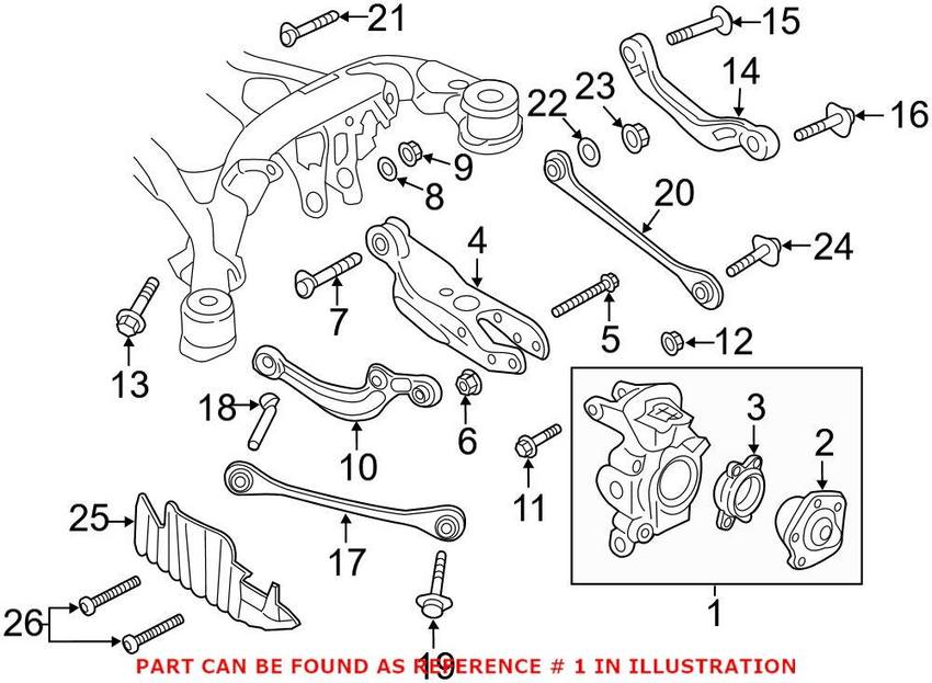 Audi Suspension Knuckle – Rear Passenger Side 4M0505432AF