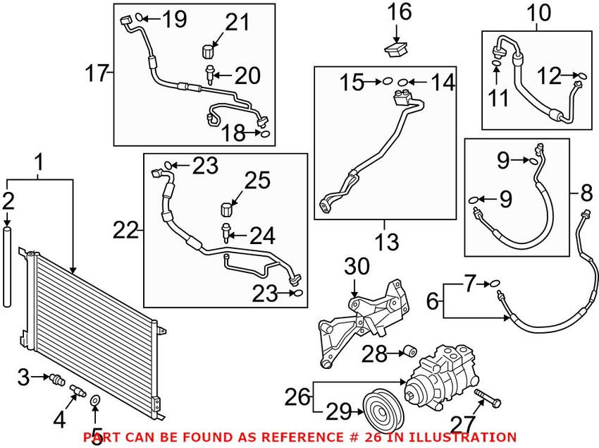 Audi A/C Compressor 4M0816803D – Genuine VW/Audi