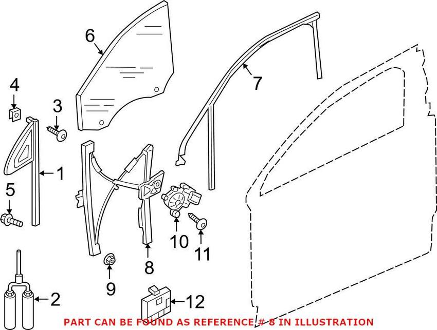 Audi Window Regulator – Front Passenger Side 4M0837462A