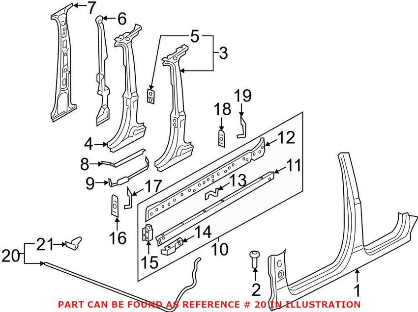 Audi Door Seal – Driver Side 4M0839119D