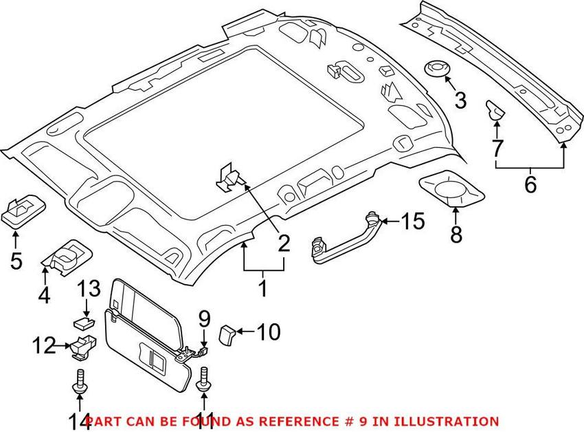 Audi Sun Visor – Driver Side 4M0857551AJK23