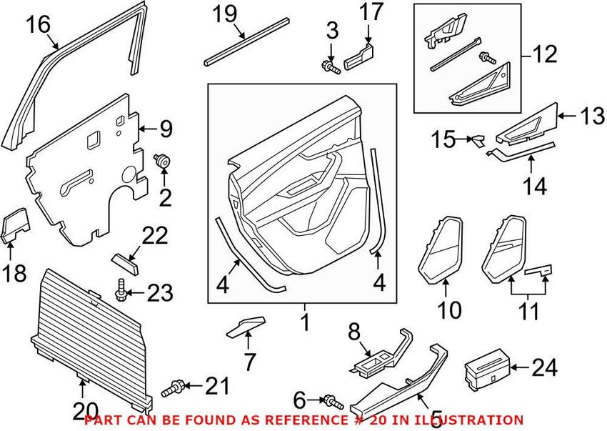 Audi Door Glass Sunshade – Rear Driver Side 4M0861333DQBC