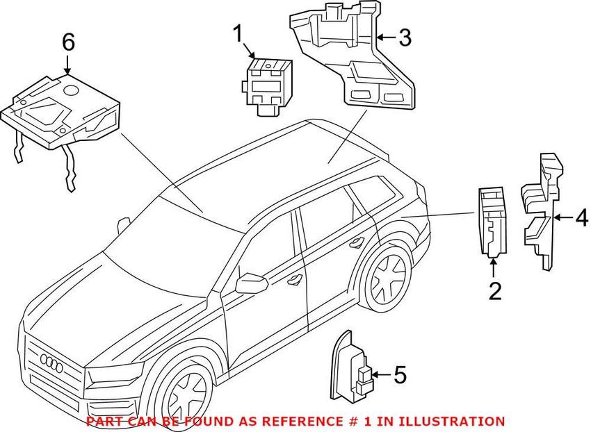 Audi Blind Spot Detection System Warning Sensor – Passenger Side 4M0907566D