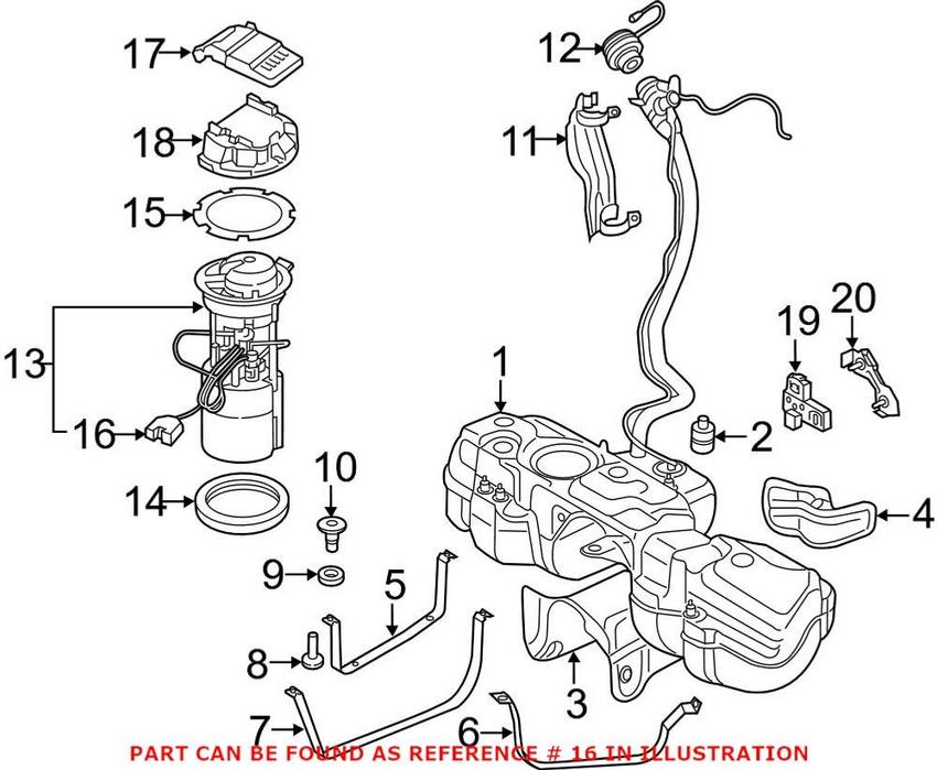 Audi Fuel Sender and Hanger Assembly 4M0919671C