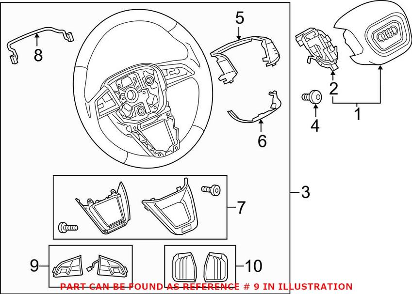 Audi Combination Switch 4M0951523XHA – Genuine VW/Audi