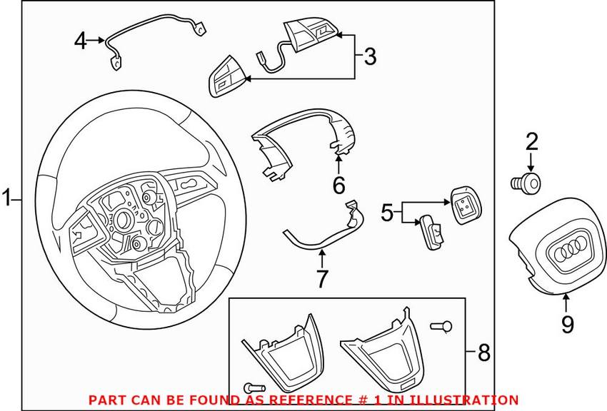 Audi Steering Wheel 4M8419091BRVM – Genuine VW/Audi