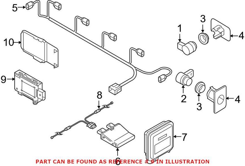 Audi Blind Spot Detection System Warning Sensor 4N0907566H – Genuine VW/Audi