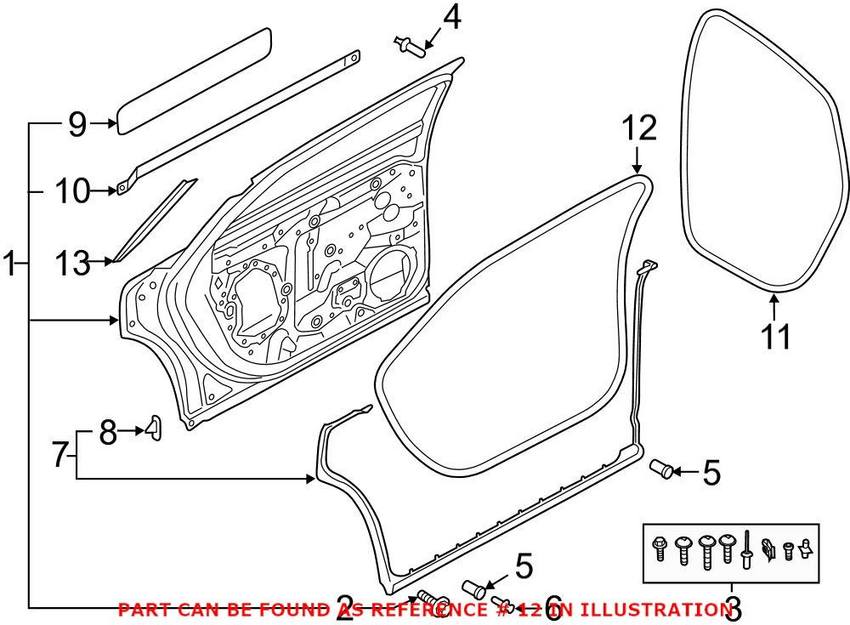 Audi Door Seal – Rear Passenger Side Outer