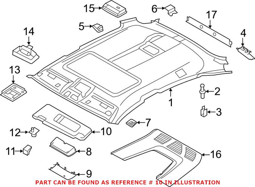 Sun Visor – Front Pasenger Side (Without Alcantara Black)