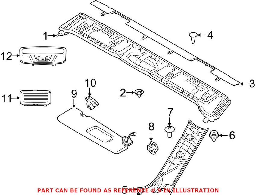 Sun Visor – Pasenger Side