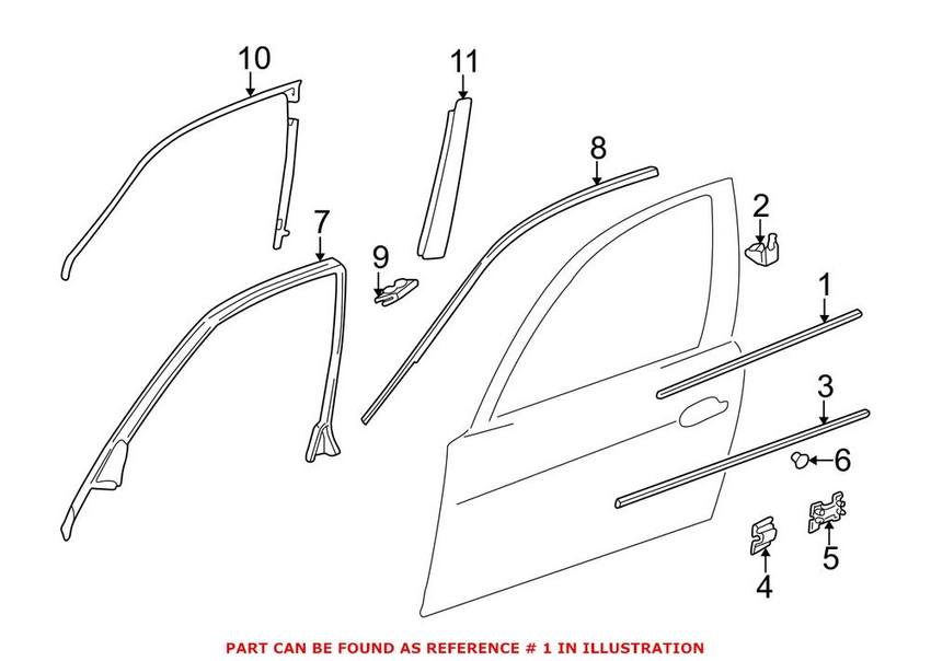 Window Trim – Front Passenger Side (Chrome)