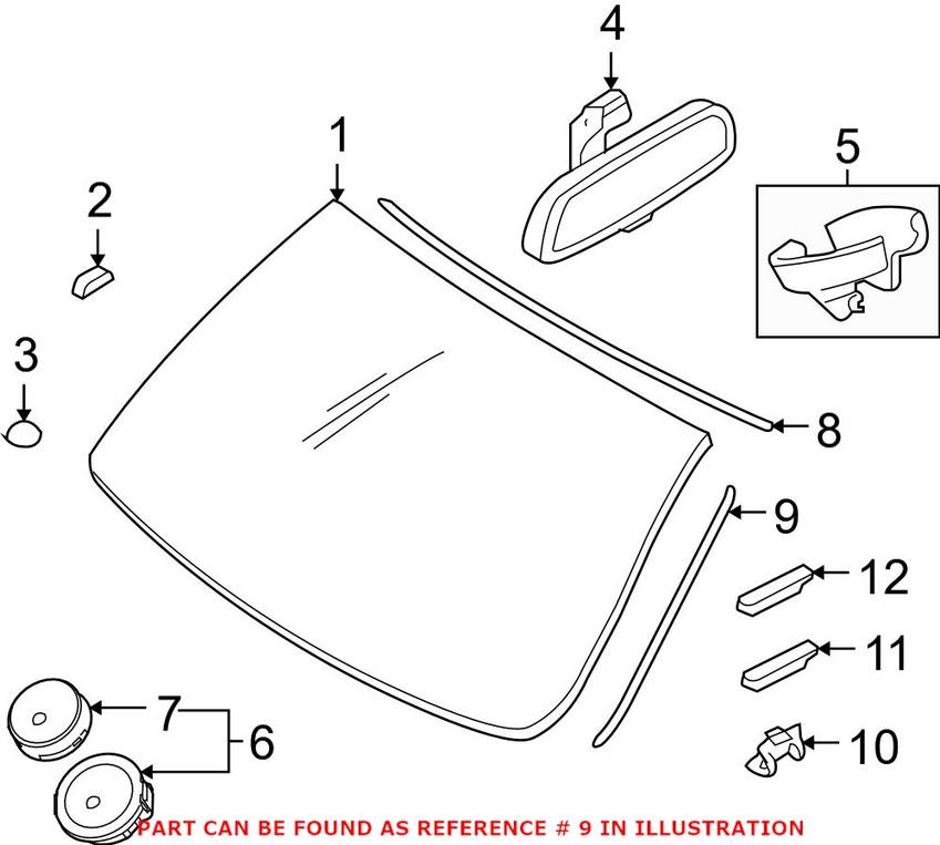 Windshield Trim – Front Passenger Side