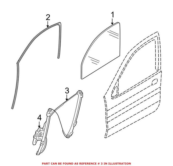 BMW Window Regulator – Front Passenger Side 51337197302