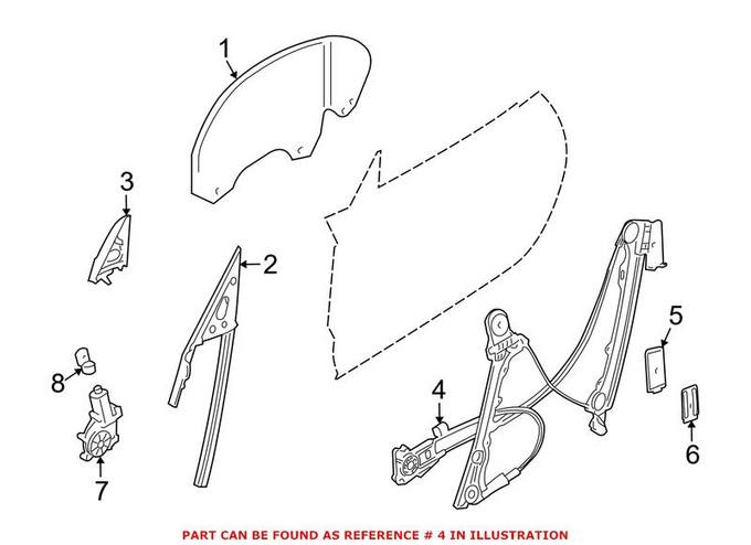 BMW Window Regulator – Front Passenger Side 51337198304