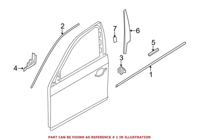 Window Frame Trim – Front Driver Side Lower (Black)