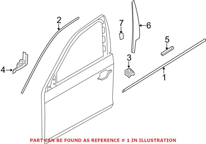 Window Frame Trim – Front Driver Side Lower (Black)