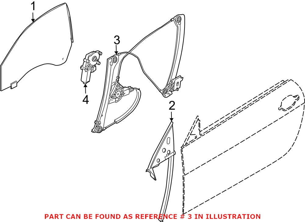 BMW Window Regulator – Front Driver Side 51337223651