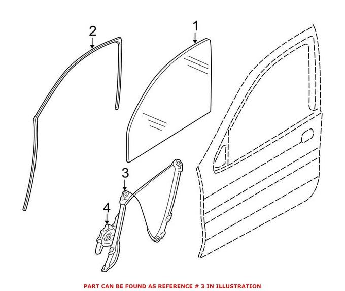 BMW Window Regulator – Front Passenger Side 51337292904