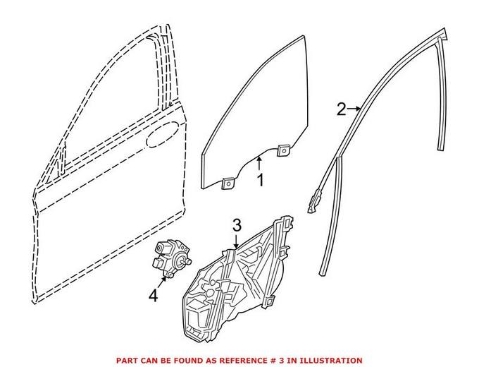 BMW Window Regulator – Front Passenger Side 51337422880