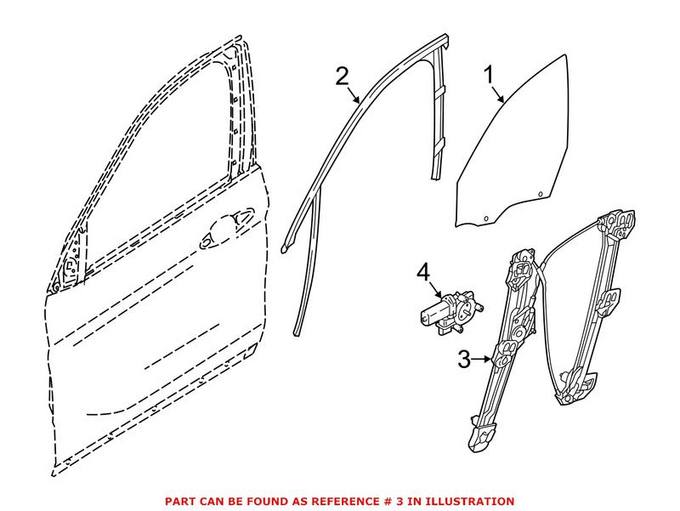 BMW Window Regulator – Front Passenger Side 51337434786