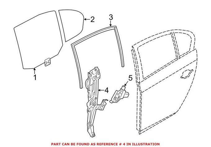 BMW Window Regulator – Rear Passenger Side 51357182614