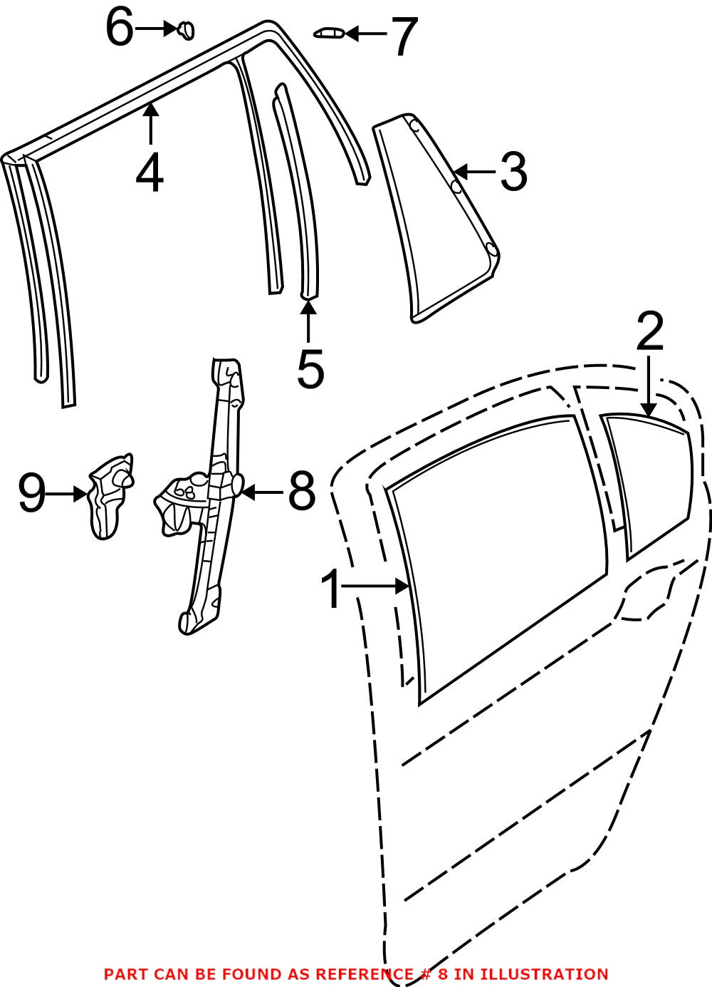 BMW Window Regulator – Rear Driver Side 51358212099