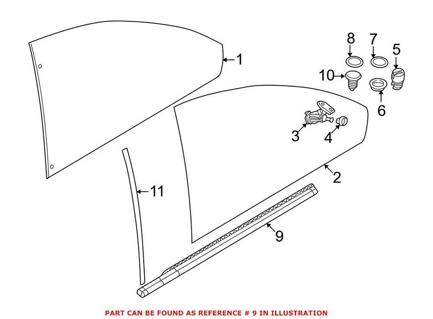 Window Trim – Rear Driver Side (Gloss Black)