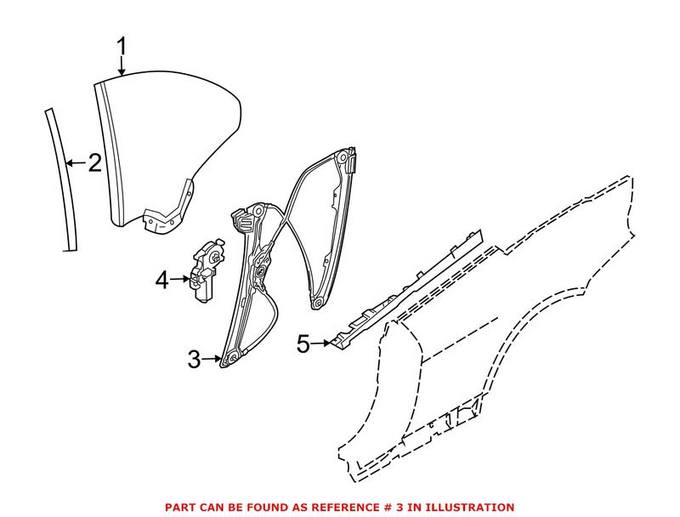 BMW Window Regulator – Rear Driver Side 51377008629