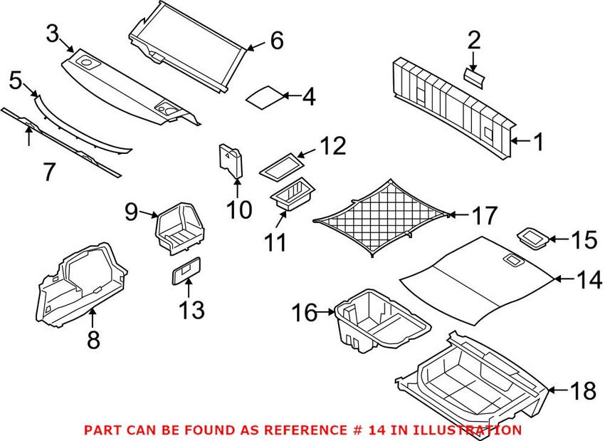 Trunk Floor Access Cover – Rear (With Storage Package)