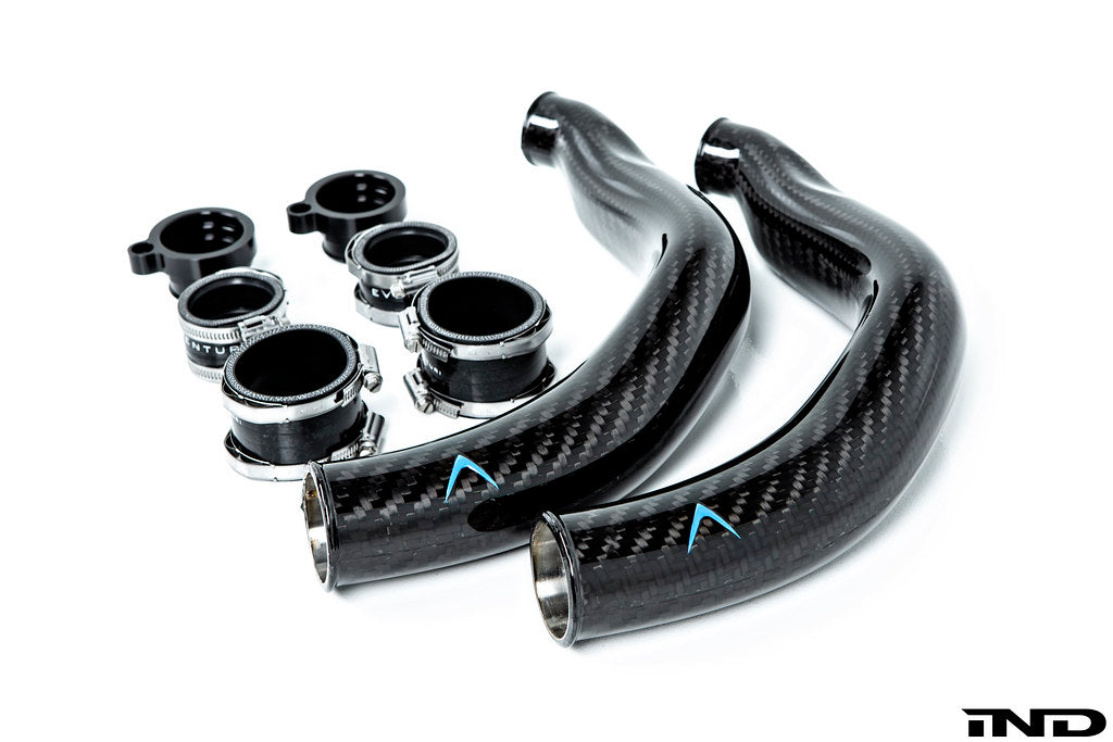 Eventuri BMW F8X M2C M3 M4 S55 Black Carbon Charge Pipe Set - Gloss