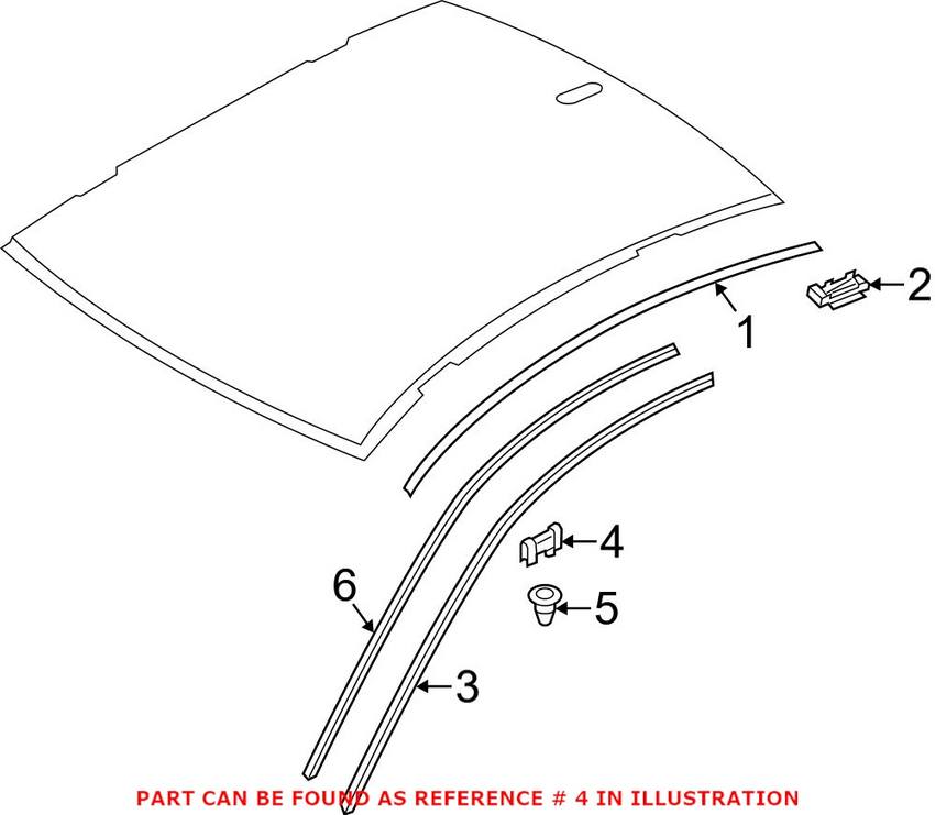 Roof Panel Reveal Molding Clip