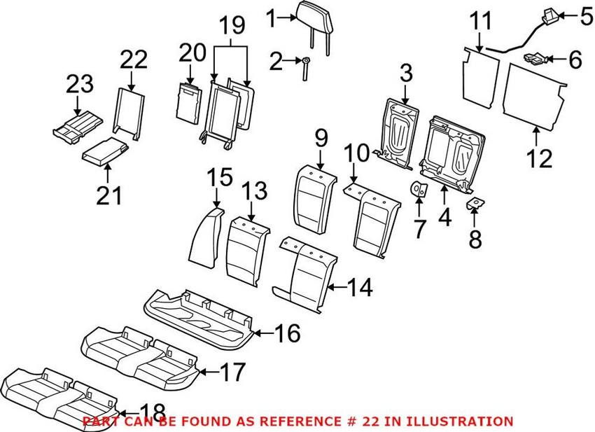 Arm Rest Cover – Rear Center (Gray)