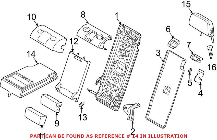 Seat Armrest – Rear (Leather Oyster)